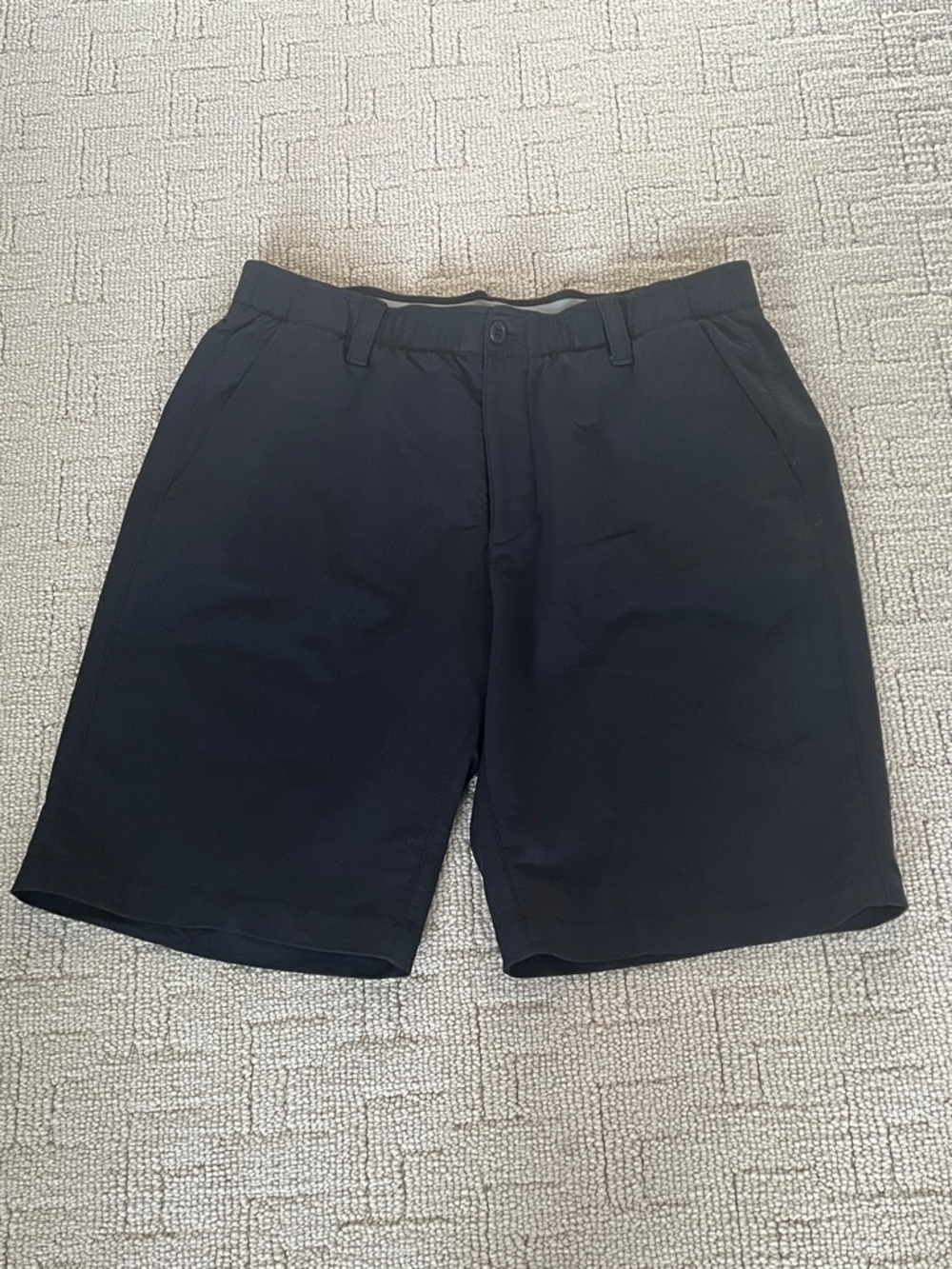 Under Armour Black Flat-Front Performance Shorts